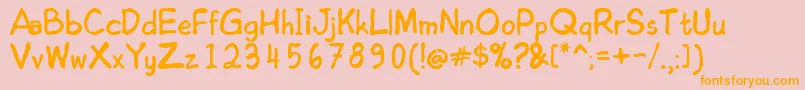 EdomsHandwrittingNormal Font – Orange Fonts on Pink Background