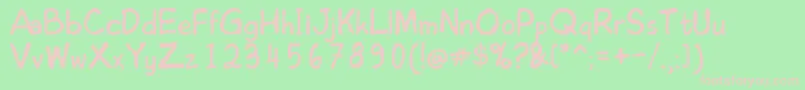 EdomsHandwrittingNormal Font – Pink Fonts on Green Background