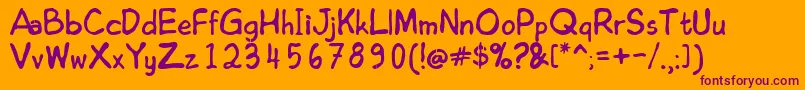 EdomsHandwrittingNormal Font – Purple Fonts on Orange Background