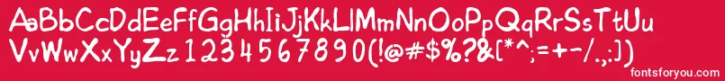 フォントEdomsHandwrittingNormal – 赤い背景に白い文字