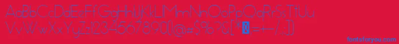EssenceSansLight Font – Blue Fonts on Red Background