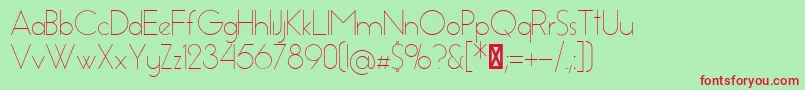 EssenceSansLight Font – Red Fonts on Green Background