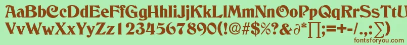 ColumbusDb Font – Brown Fonts on Green Background