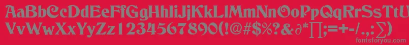 フォントColumbusDb – 赤い背景に灰色の文字