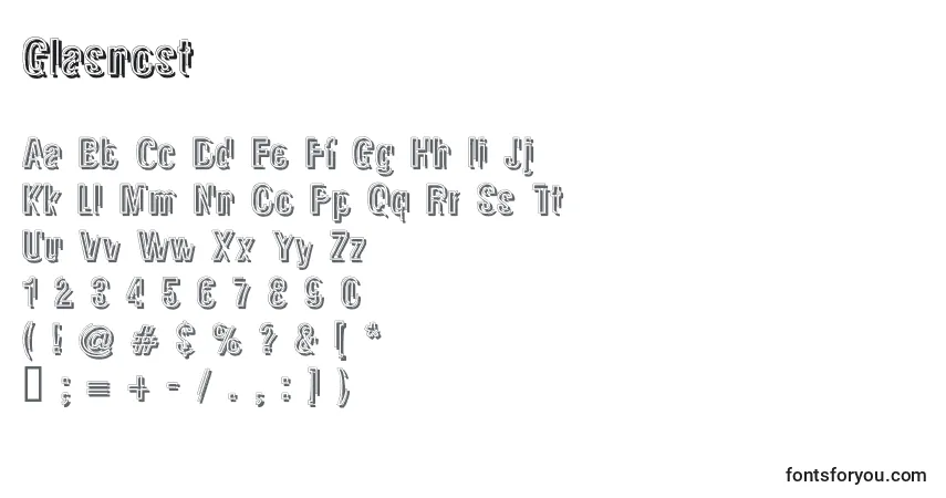 A fonte Glasnost – alfabeto, números, caracteres especiais