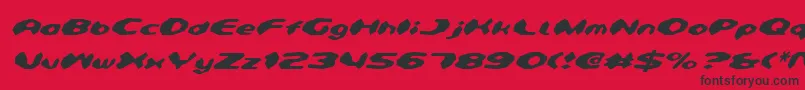 DetonatorItalic-Schriftart – Schwarze Schriften auf rotem Hintergrund