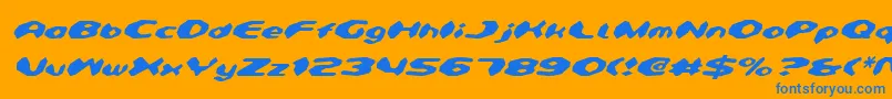 DetonatorItalic Font – Blue Fonts on Orange Background