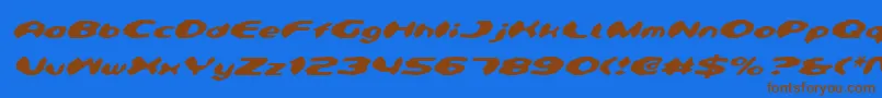 DetonatorItalic Font – Brown Fonts on Blue Background