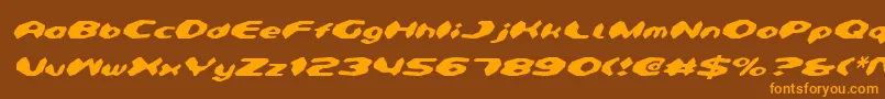 DetonatorItalic Font – Orange Fonts on Brown Background