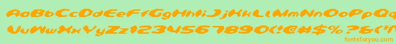 DetonatorItalic Font – Orange Fonts on Green Background
