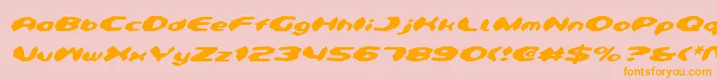 DetonatorItalic Font – Orange Fonts on Pink Background
