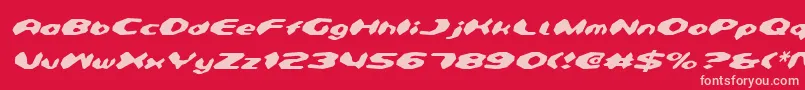 DetonatorItalic Font – Pink Fonts on Red Background