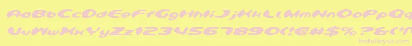 DetonatorItalic Font – Pink Fonts on Yellow Background
