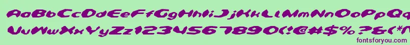 DetonatorItalic Font – Purple Fonts on Green Background