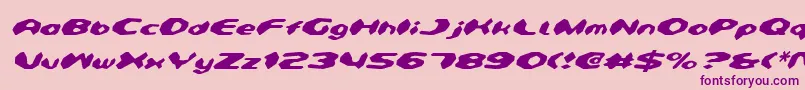 DetonatorItalic Font – Purple Fonts on Pink Background