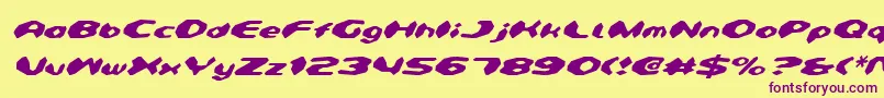 DetonatorItalic Font – Purple Fonts on Yellow Background