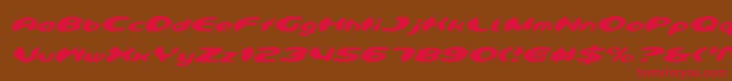 DetonatorItalic-fontti – punaiset fontit ruskealla taustalla