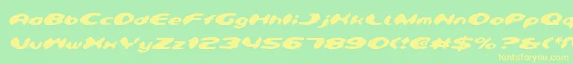 DetonatorItalic Font – Yellow Fonts on Green Background