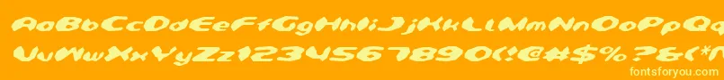 DetonatorItalic Font – Yellow Fonts on Orange Background