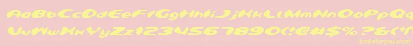 DetonatorItalic Font – Yellow Fonts on Pink Background