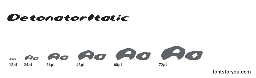 DetonatorItalic Font Sizes