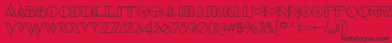 Fonte EvensongHollow – fontes pretas em um fundo vermelho