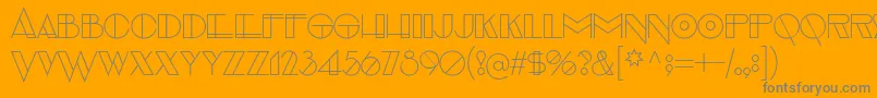 Fonte EvensongHollow – fontes cinzas em um fundo laranja