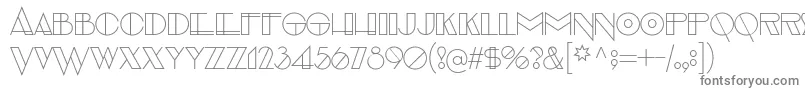 EvensongHollow-fontti – harmaat kirjasimet valkoisella taustalla