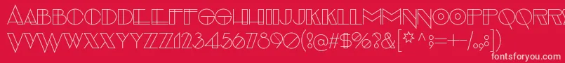 EvensongHollow-Schriftart – Rosa Schriften auf rotem Hintergrund