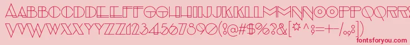 フォントEvensongHollow – ピンクの背景に赤い文字