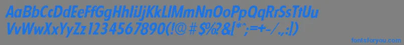 FloridaserialBolditalic Font – Blue Fonts on Gray Background