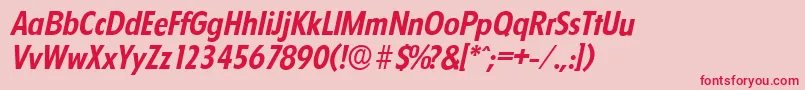 FloridaserialBolditalic Font – Red Fonts on Pink Background