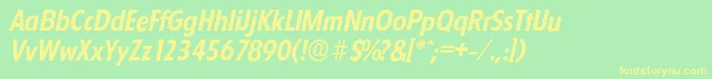 FloridaserialBolditalic Font – Yellow Fonts on Green Background
