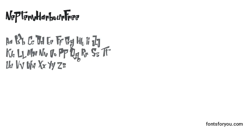 A fonte NepternHarbourFree – alfabeto, números, caracteres especiais