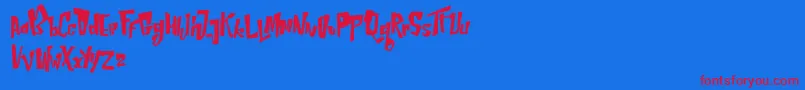 NepternHarbourFree Font – Red Fonts on Blue Background