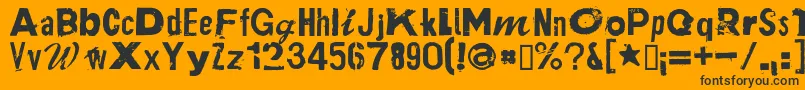 フォントPlakkenRegular – 黒い文字のオレンジの背景