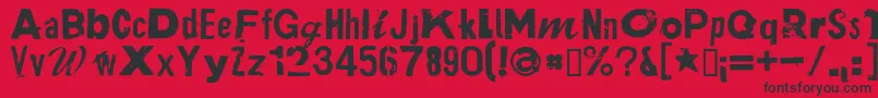 PlakkenRegular-fontti – mustat fontit punaisella taustalla