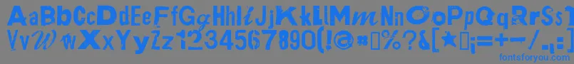PlakkenRegular-fontti – siniset fontit harmaalla taustalla