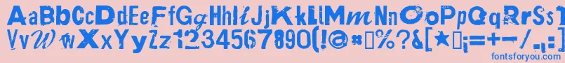 フォントPlakkenRegular – ピンクの背景に青い文字