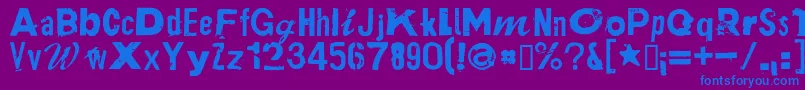 PlakkenRegular Font – Blue Fonts on Purple Background