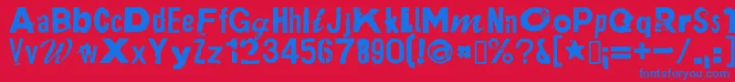 PlakkenRegular Font – Blue Fonts on Red Background