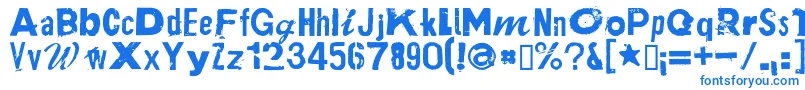 フォントPlakkenRegular – 白い背景に青い文字