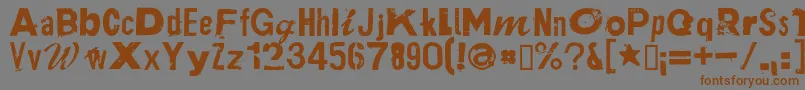 PlakkenRegular Font – Brown Fonts on Gray Background