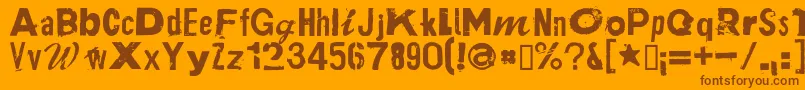 Czcionka PlakkenRegular – brązowe czcionki na pomarańczowym tle