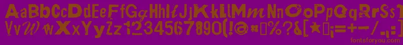 PlakkenRegular-fontti – ruskeat fontit violetilla taustalla