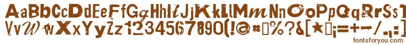 PlakkenRegular-fontti – ruskeat fontit valkoisella taustalla