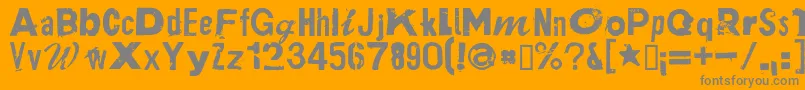 フォントPlakkenRegular – オレンジの背景に灰色の文字