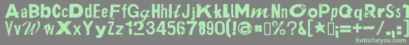PlakkenRegular-fontti – vihreät fontit harmaalla taustalla