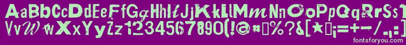 PlakkenRegular Font – Green Fonts on Purple Background