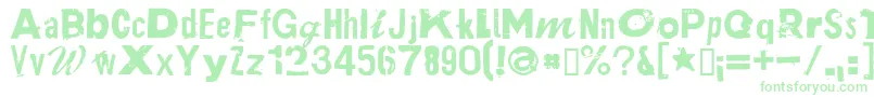 フォントPlakkenRegular – 白い背景に緑のフォント